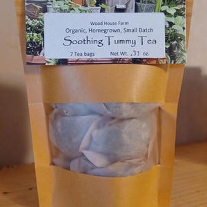 Soothing Tummy Tea, Organic Tea, Handcrafted, Small Batch crafted on our little Kansas homestead, gifts for tea drinkers