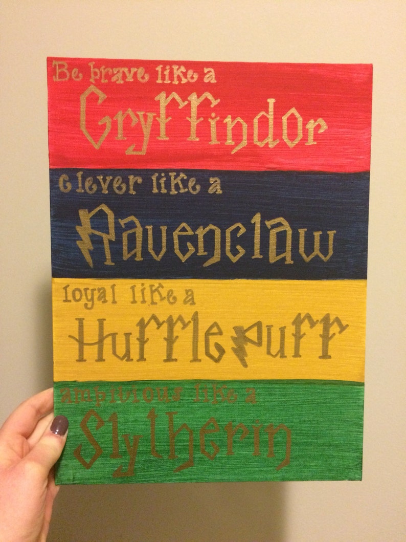 Harry Potter Hogwarts House Traits Canvas | Etsy