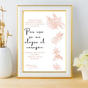 Spanish Bible Verse Print, Printable Spanish Wall Art Home Décor, Instant Download Print