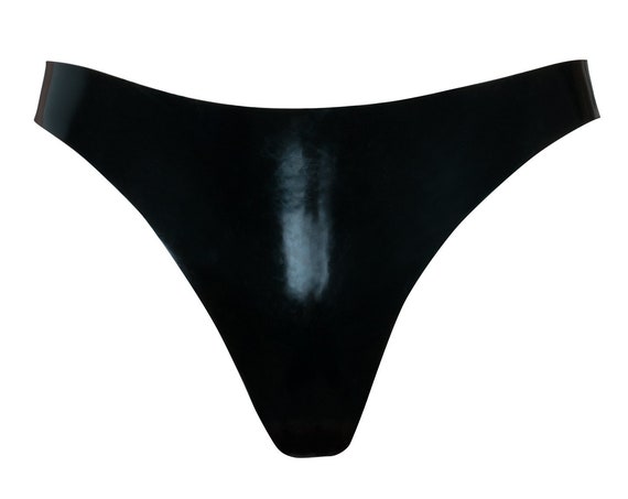 Latex Thong With Crotch Zip
