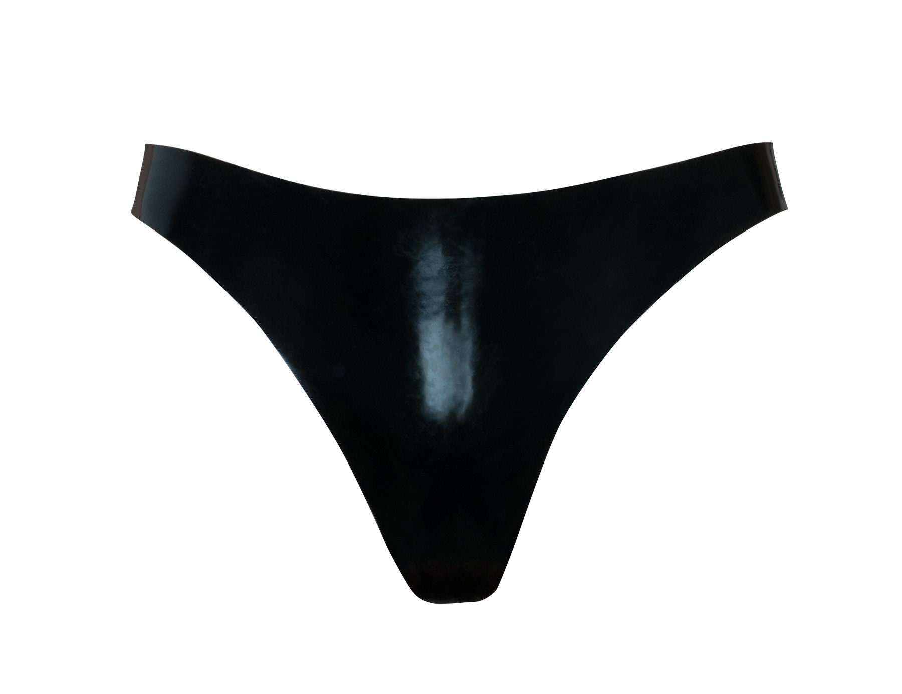 Image of Black Latex Thong