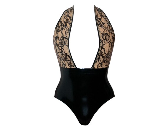 Igneus Latex Lace Bodysuit