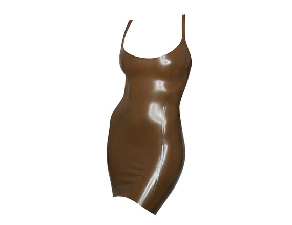 Scoop Neck Mini Dress - Latex Rubber (size 6 READY TO SHIP)