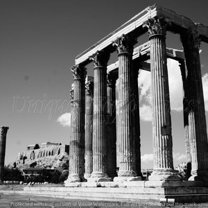 Instant Digital Download - Acropolis and Temple of Zeus, Athens