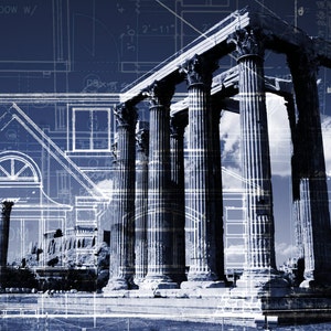 Instant Digital Download - Blueprint - Acropolis and Temple of Zeus, Athens