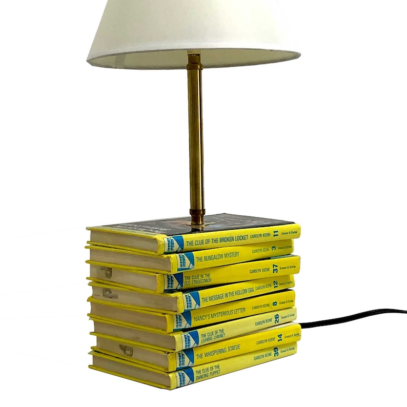 Custom Lamp Handcrafted from Books. A unique book lamp for Etsy