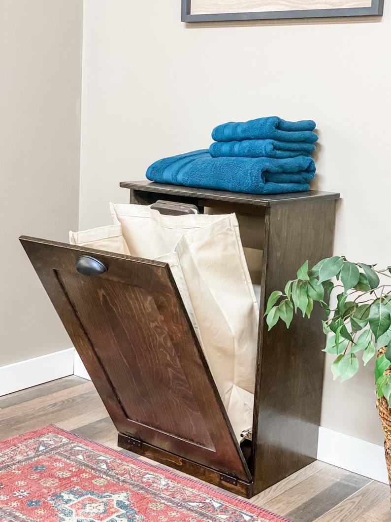 Free Ship Tilt Out Hidden Laundry Hamper Laundry Sorter Etsy