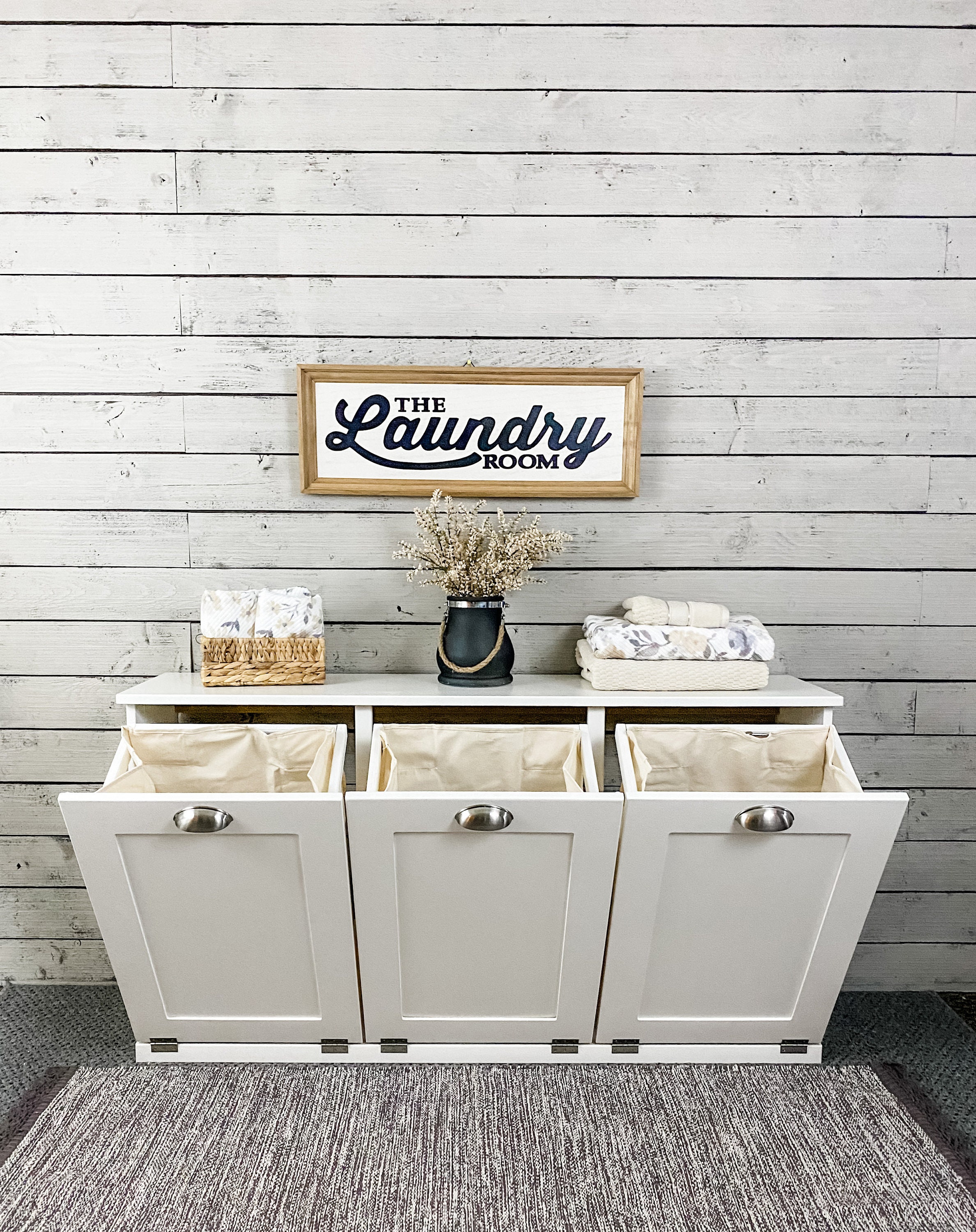 FREE SHIPPING Tilt out, laundry, bag, hamper, laundry sorter, farmhouse, tr...