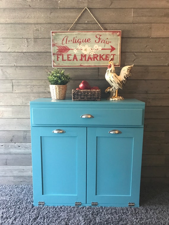 Tilt Out Trash Bin Double Tilt Out Bin Recycle Bin Rustic Etsy