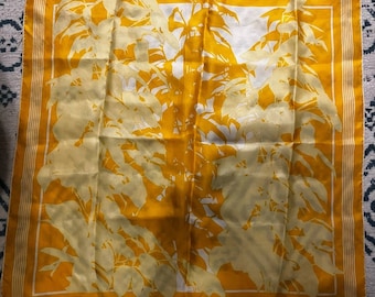 Lanvin Paris Orange Yellow Silk Square Scarf