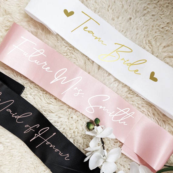 Personalized Bridal Sashes With Gift Box & Pin  Bridal Sash