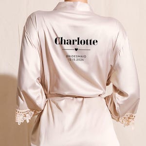 Bridesmaid Robes Bride Gift Bride Robe Bridesmaid Gift Satin Lace Robe Bride Dressing Gown Bridal Party Robes Wedding robe Personalised Robe