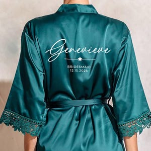 Bridesmaid Robes Bride Gift Bride Robe Bridesmaid Gift Satin Lace Robe Bride Dressing Gown Bridal Party Robes Wedding robe Personalised Robe