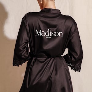 Bridesmaid Robes Bride Gift Bride Robe Bridesmaid Gift Satin Lace Robe Bride Dressing Gown Bridal Party Robes Wedding robe Personalised Robe