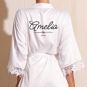 Bridesmaid Robes Bride Gift Bride Robe Bridesmaid Gift Satin Lace Robe Bride Dressing Gown Bridal Party Robes Wedding robe Personalised Robe