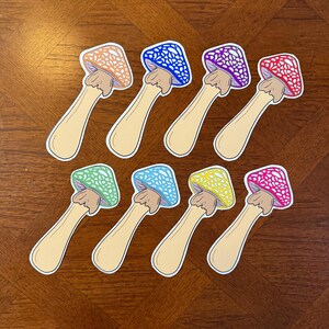 Rainbow Fungi Mushrooms Vinyl Sticker | Gift, Collectable, Journal, Water bottle, Laptop | Waterproof stickers unique Pride fungi whimsical