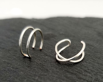 Minimalist Sterling Silver Ear Cuff | No Pierce Cartilage Jewelry