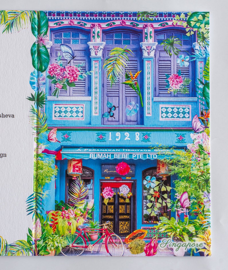 Peranakan Singapore Shophouse Tropical Theme Cards Singapore Greeting Cards Singapore Shophouse