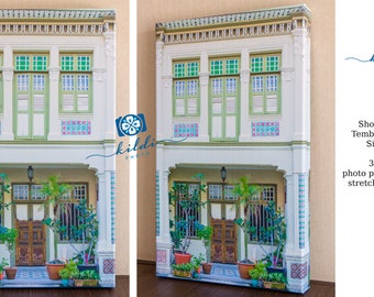 Fotografía de bellas artes impresa en lienzo calidad de archivo Tembeling Road Singapore Peranakan Shophouse 30x50cm