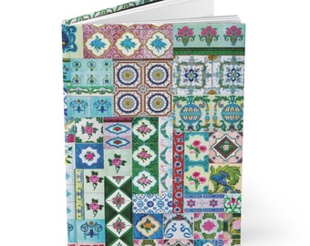 Cuaderno de tapa dura con azulejos peranakan de Singapur