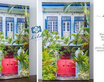 Fotografía de bellas artes impresa en lienzo calidad de archivo Blair Road Singapore Peranakan Shophouse 30x50cm