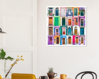 Arte mural de Venecia, collage de puertas venecianas, fotografía de bellas artes, impresión giclée en papel de primera calidad