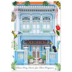 Arte mural de la tienda de Singapur, fotografía de bellas artes de la tienda de Koon Seng Road, impresión Giclée en papel de primera calidad