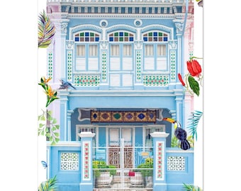 Arte mural de la tienda de Singapur, fotografía de bellas artes de la tienda de Koon Seng Road, impresión Giclée en papel de primera calidad