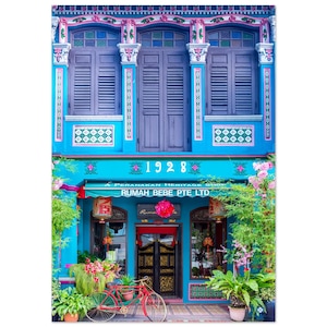 Singapore Shophouse Wall Art, Rumah Bebe Peranakan Boutique Fine Art Photography Giclee Print on Premium Quality Paper