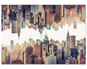 Arte de la pared de Manhattan, Skyline de la ciudad de Nueva York, Rascacielos de Manhattan Impresión de fotografía de bellas artes en papel