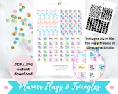 Item #0340-343 Planning Flags & Triangles Stickers Set Printable(perfect for planners)