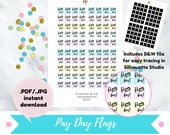 Item #0335 Printable Kawaii Pay Day Flag Stickers (perfect for planners)