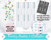 Item #0022 Printable Laundry Baskets & Clothesline Stickers Set (Perfect for planning)