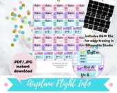 Item #0046-B Printable Airplane Flights Info Stickers Set (perfect for planners)