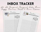Printable Inbox Tracker | Multiple Planner Sizes | Instant Download