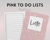 Printable Pink Hearts To Do Lists | Pocket Size | Instant Download