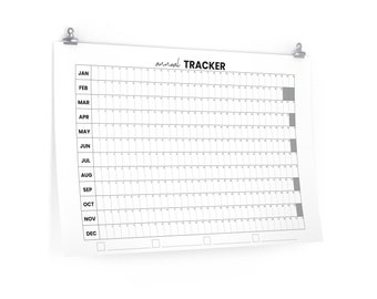 Horizontal Undated Annual Calendar Tracker