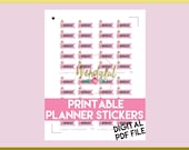 Item #0130 PRINTABLE Workout Diary Flags Stickers Set (perfect for planners)