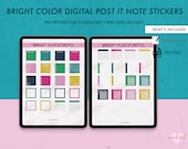 Digital Bright Post It Planner Stickers for GoodNotes