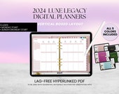 2024 Dated Vertical Luxe Legacy BOXED Digital Planner | GoodNotes, Noteshelf App | 5 Colors Included!