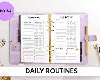PERSONAL Size Ring Bound -  Daily Routines Planner