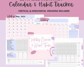 Editable Monthly Calendar Habit Tracker (Portrait & Landscape Versions)