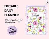 Editable Floral Daily Digital Notepad Planner | Type or Write in it Adobe or GoodNotes