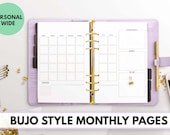 Personal Wide Size Ring Bound - Monthly Bujo Style Planner