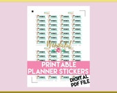 Item #0131 PRINTABLE  Cute Hydrate Diary Flags Stickers Set (perfect for planners)