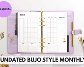 Personal Size Ring Bound - Undated Bujo Style Monthly Planner