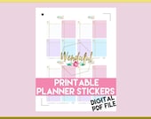 Item #0189 PRINTABLE Notebook Paper with gold hearts Stickers (perfect for planners)