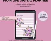 Undated Portrait Mom Life Digital Planner (Sunday/Monday Start) | GoodNotes App, Noteshelf