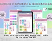 Digital Ombre Headers and Checklists Planner Stickers for GoodNotes