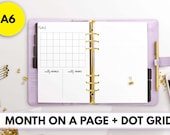 Personal Wide Size Ring Bound - Month On a Page With Dot Grid